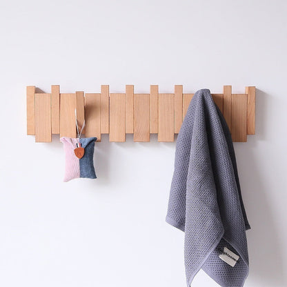 Clothes Hook Wall-mounted Entrance Hallway Hanger Punch-free Solid Wood Creative Keys Clothes The Unalia Brand