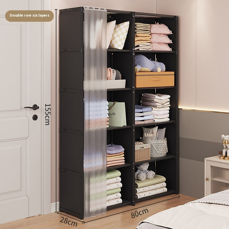 Dust-proof Wardrobe Household Bedroom Storage Cabinet Combination Locker Small Wardrobe Storage Rack The Unalia Brand