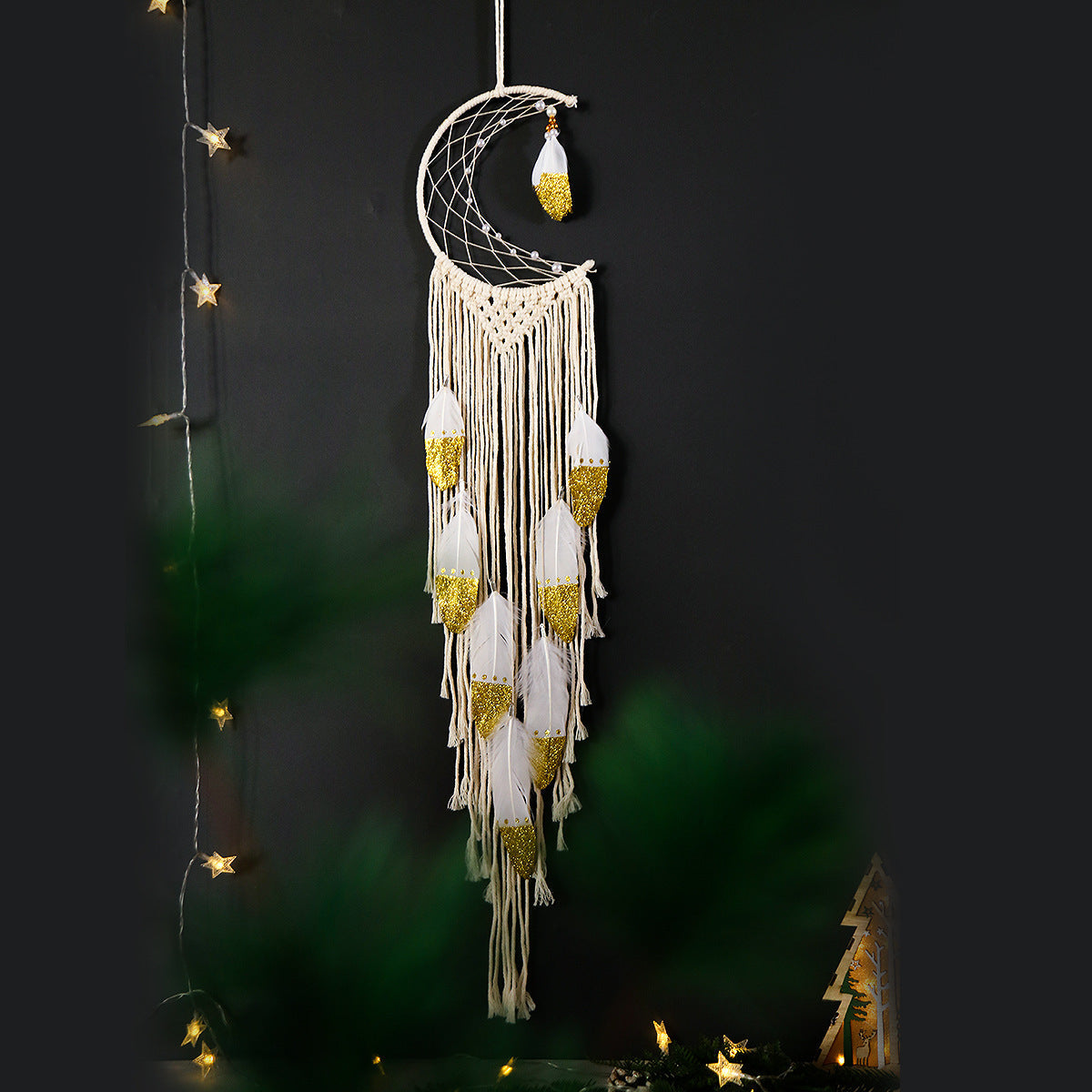 Handwoven Crescent Dream Catcher The Unalia Brand