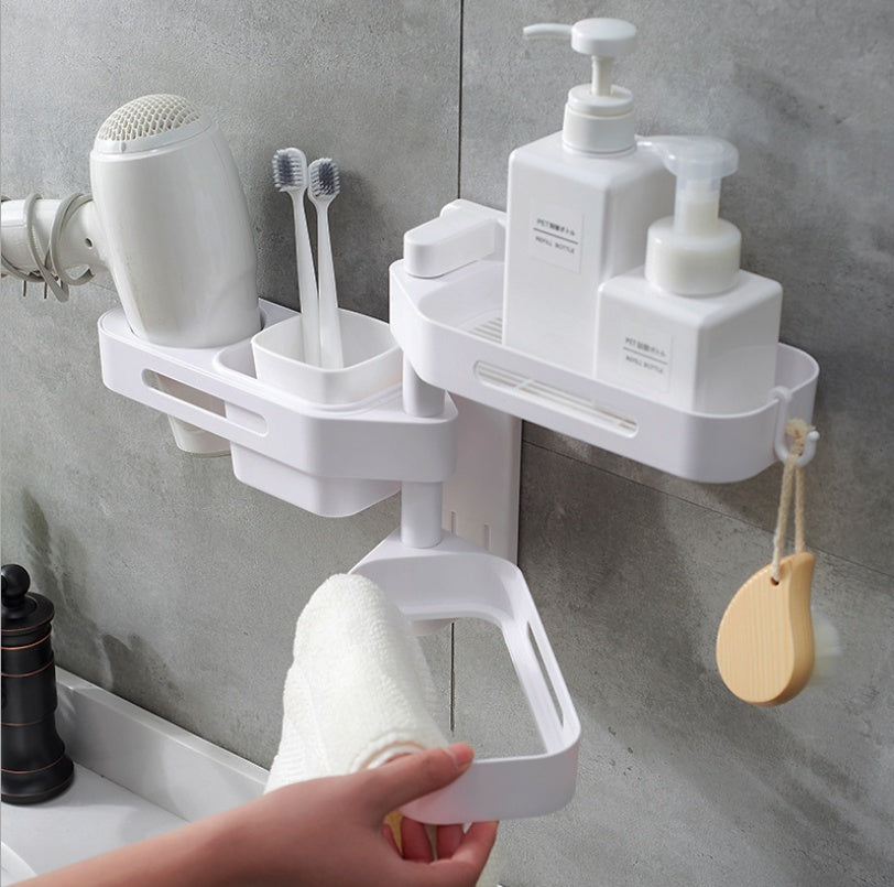 Rotating wall-mounted storage box kitchen bathroom toilet debris plastic punch-free storage finishing box The Unalia Brand