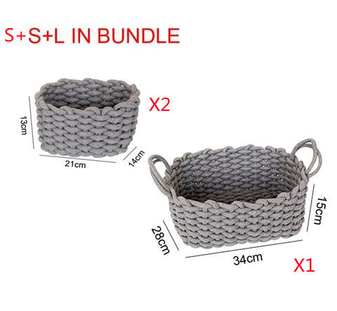 Nordic Wind Hand-woven Thick Cotton Rope Storage Box Simple Storage Basket The Unalia Brand