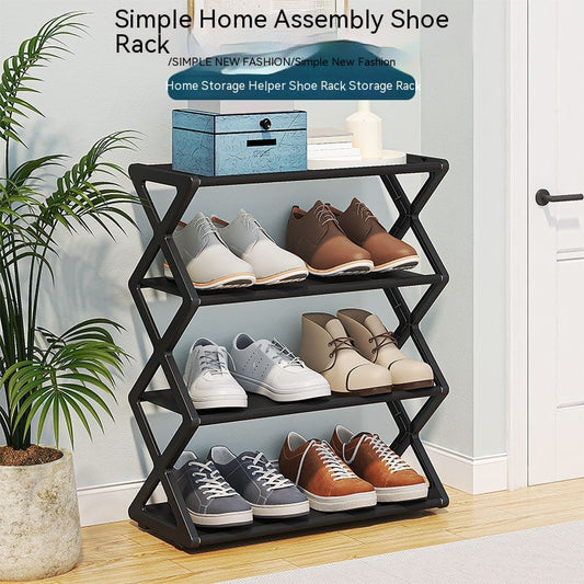 X-type Shoe Rack Simple Assembly Steel Tube Student Dormitory Multi-functional Storage Rack The Unalia Brand