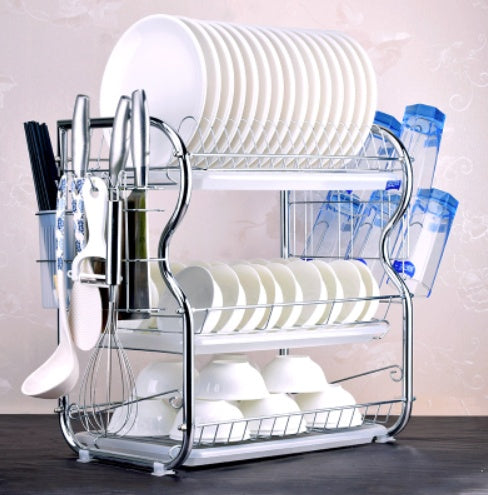 Three-Layer Steel Sink Dish Rack