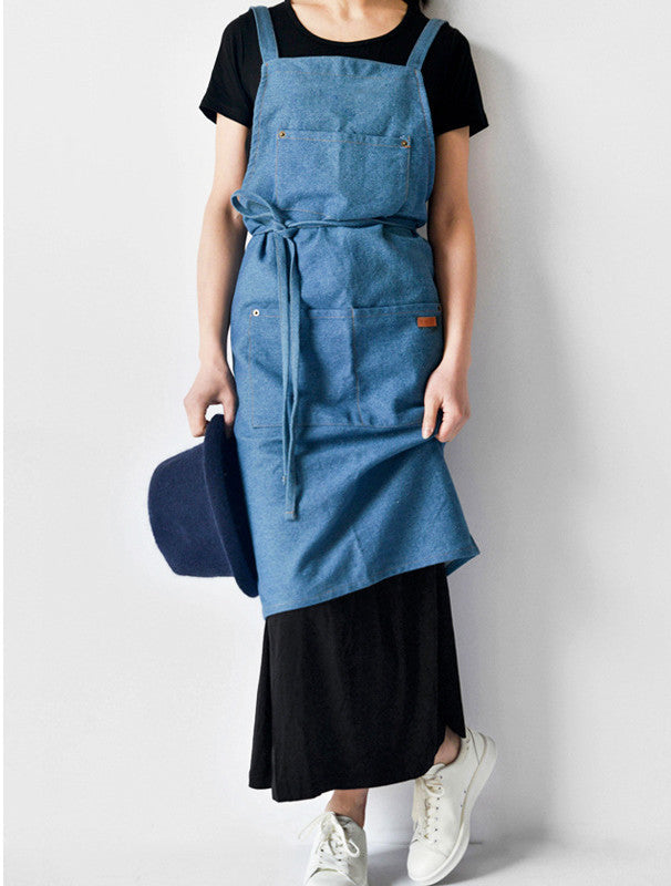 Denim Halter Kitchen Apron The Unalia Brand