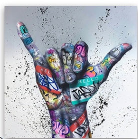 Modern Street Graffiti Hands Canvas