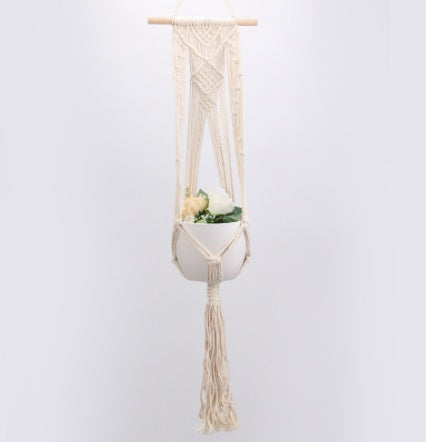 4 Piece Macrame Plant Hangers + Shelf The Unalia Brand