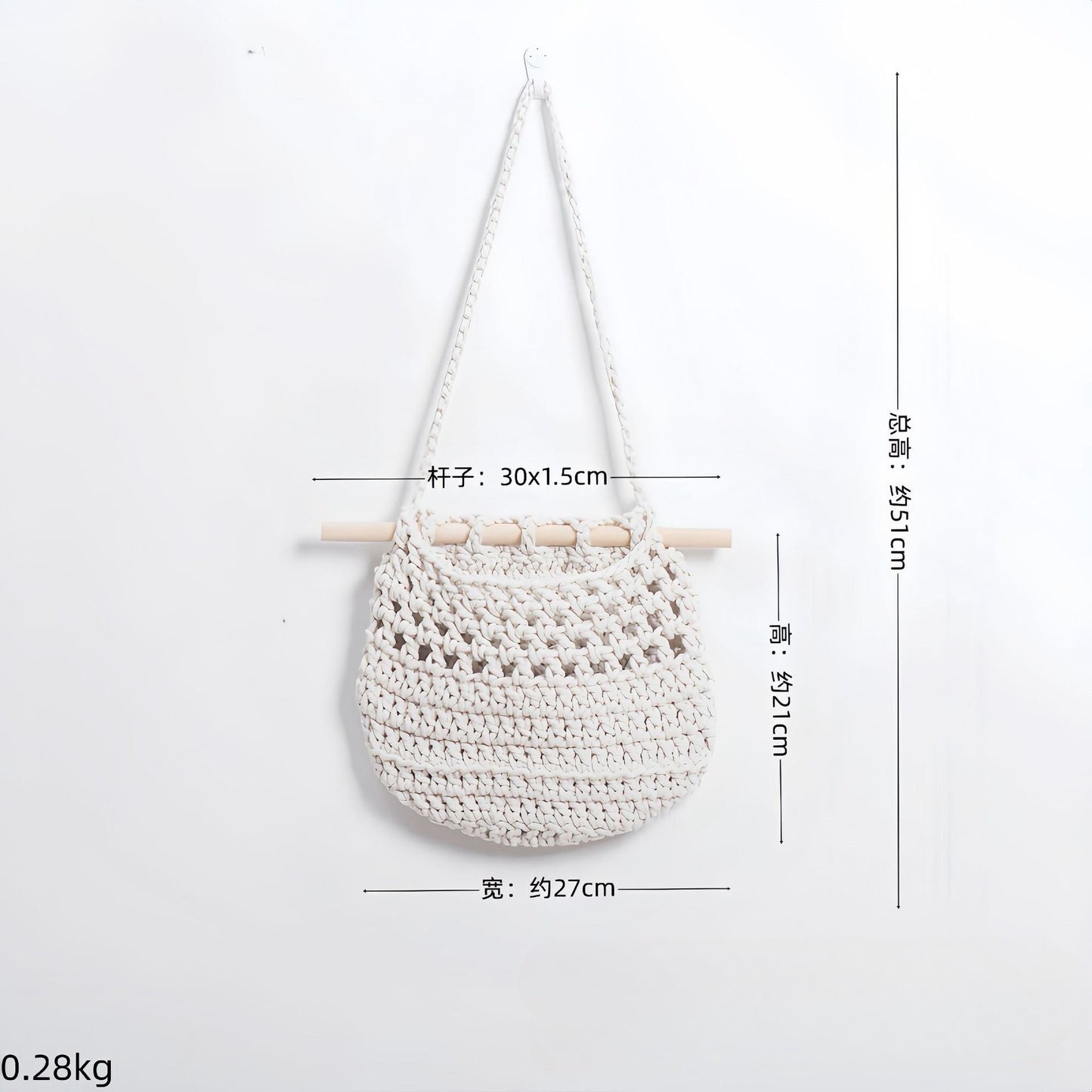 Cotton Braided Tapestry Storage Netizen Dormitory Room Wall Decoration Pendant Pastoral Net Bag The Unalia Brand