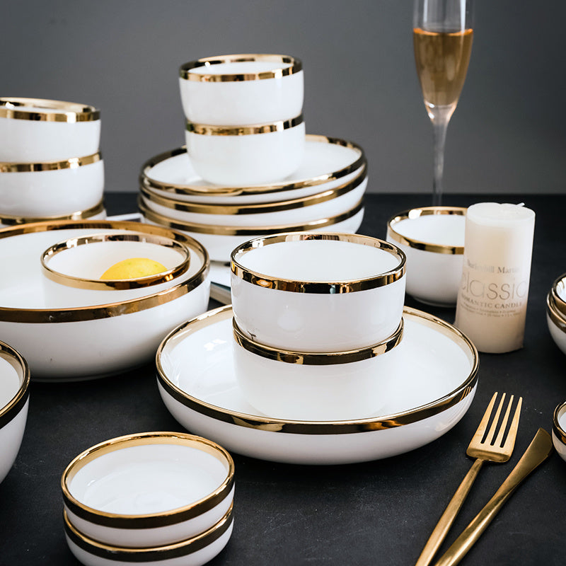 White Gold Dinnerware Set The Unalia Brand