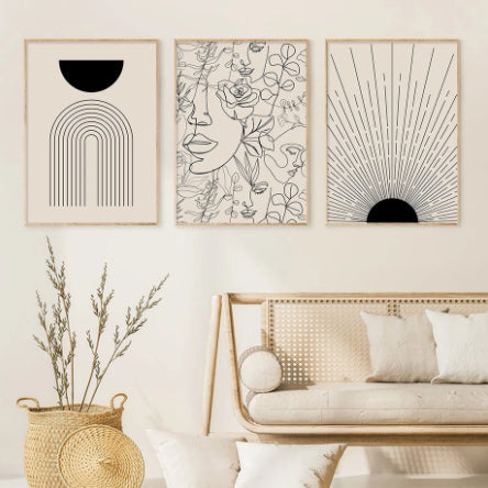 Boho Abstract Lines Canvas Prints The Unalia Brand