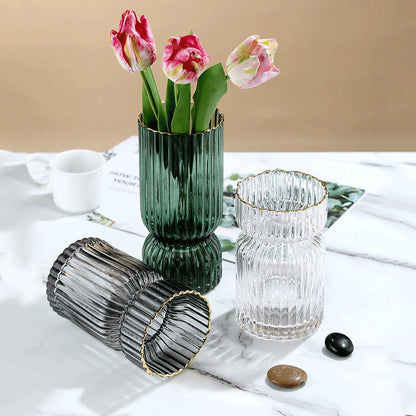 Assorted Ribbed Glass Vases The Unalia Brand