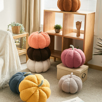 Nordic Pumpkin Round Pillow Plush Pillow Knitted Yarn The Unalia Brand