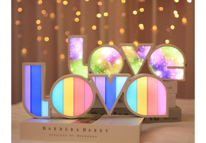 Rainbow LED LOVE Light The Unalia Brand