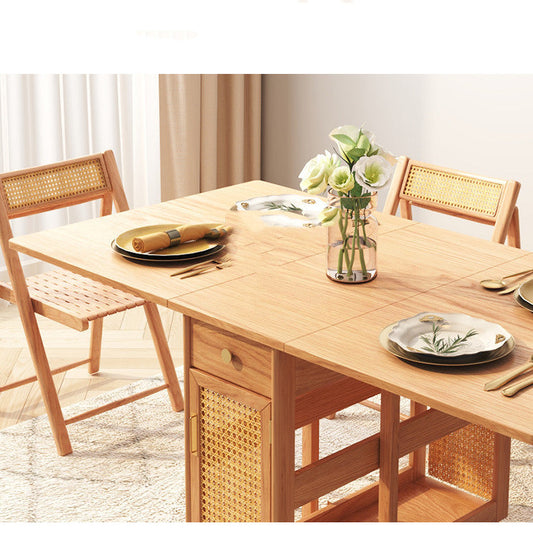 Home Multifunctional Rattan Log Folding Dining Table The Unalia Brand