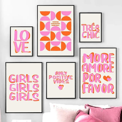 All Pink Girly Wall Painting