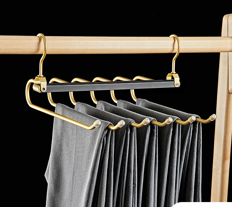 Multi-layer Hanger Aluminum Alloy Trouser Press Household Magic Pants Rack The Unalia Brand