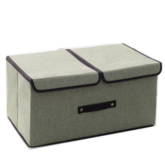 Cotton And Linen Fabric Double Lid Storage Box Foldable The Unalia Brand