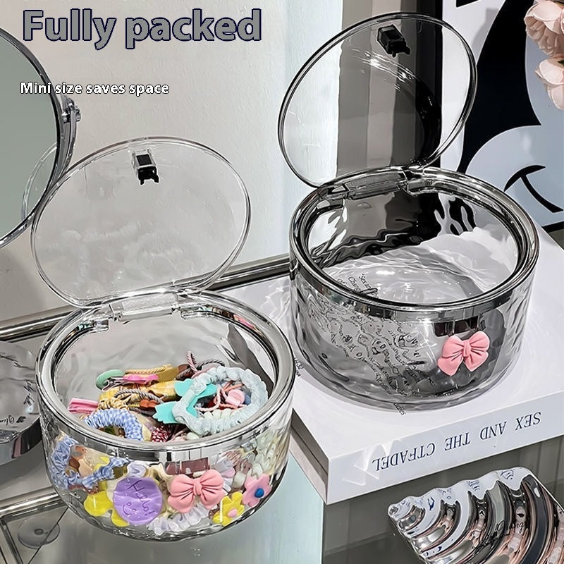 Children's Water Ripple Finishing Box Desktop Hairpin For Girls Rubber Band Transparent Storage The Unalia Brand