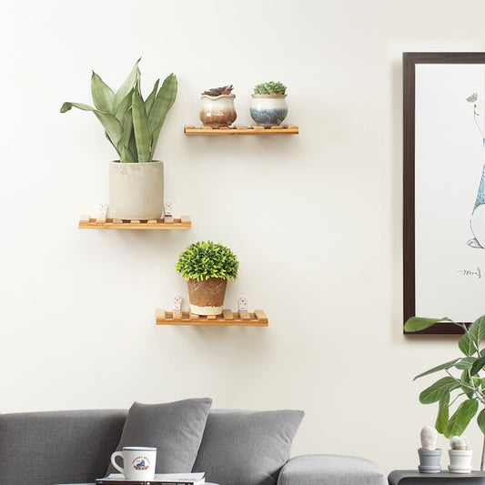 Bamboo Floating Wall Shelf