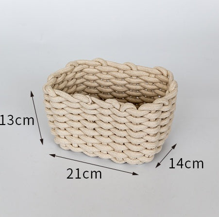 Nordic Wind Hand-woven Thick Cotton Rope Storage Box Simple Storage Basket The Unalia Brand