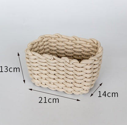 Nordic Wind Hand-woven Thick Cotton Rope Storage Box Simple Storage Basket The Unalia Brand