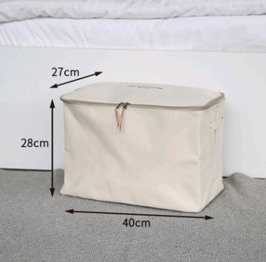 Thick canvas storage box clothes finishing storage bag with cover zipper quilt storage bag The Unalia Brand