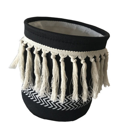 Tassel canvas storage bucket The Unalia Brand