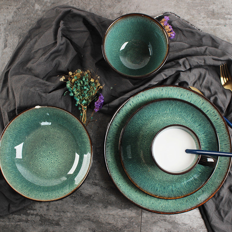 4-Piece Green Dinnerware Set The Unalia Brand