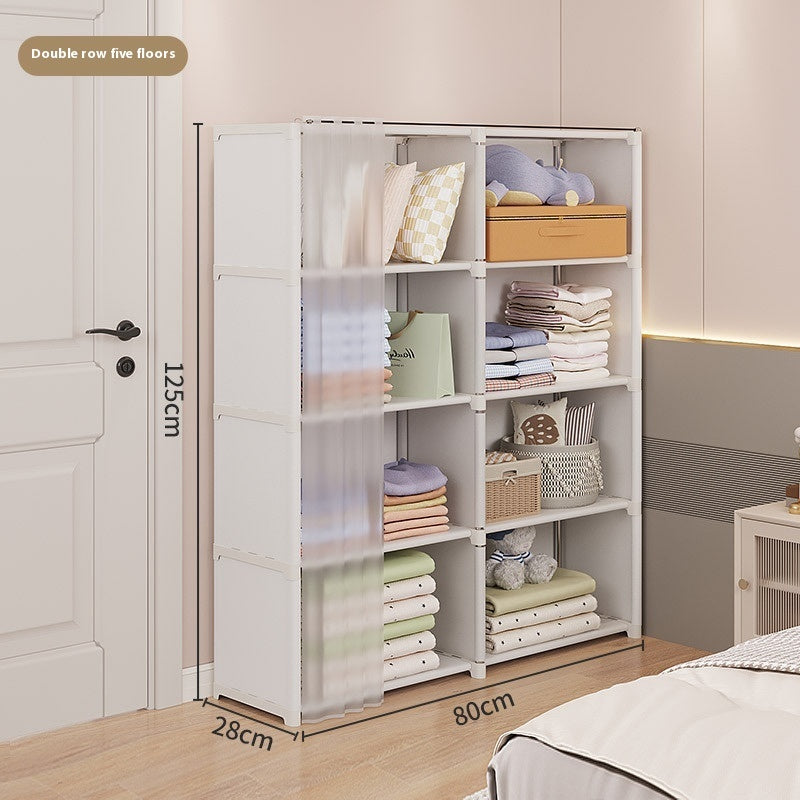 Dust-proof Wardrobe Household Bedroom Storage Cabinet Combination Locker Small Wardrobe Storage Rack The Unalia Brand