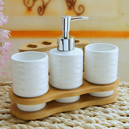 Wooden Frame Bathroom Set + Brush The Unalia Brand