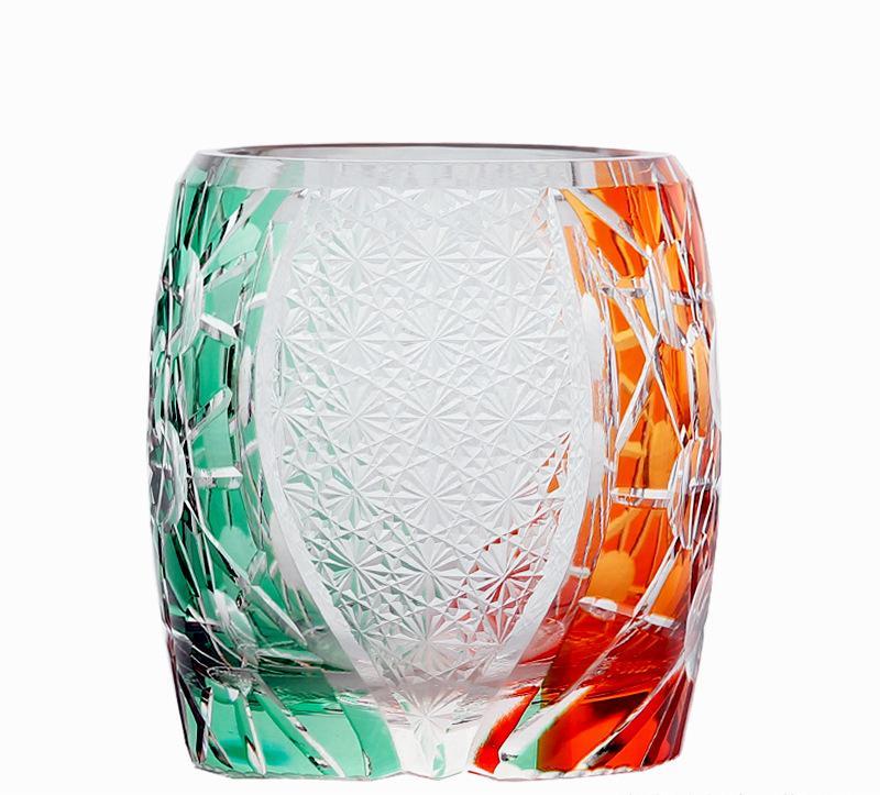 Japanese-style Edo Cut Hand Carved Crystal Glass Whisky Tumbler Mild Luxury Retro The Unalia Brand