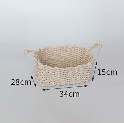 Nordic Wind Hand-woven Thick Cotton Rope Storage Box Simple Storage Basket The Unalia Brand