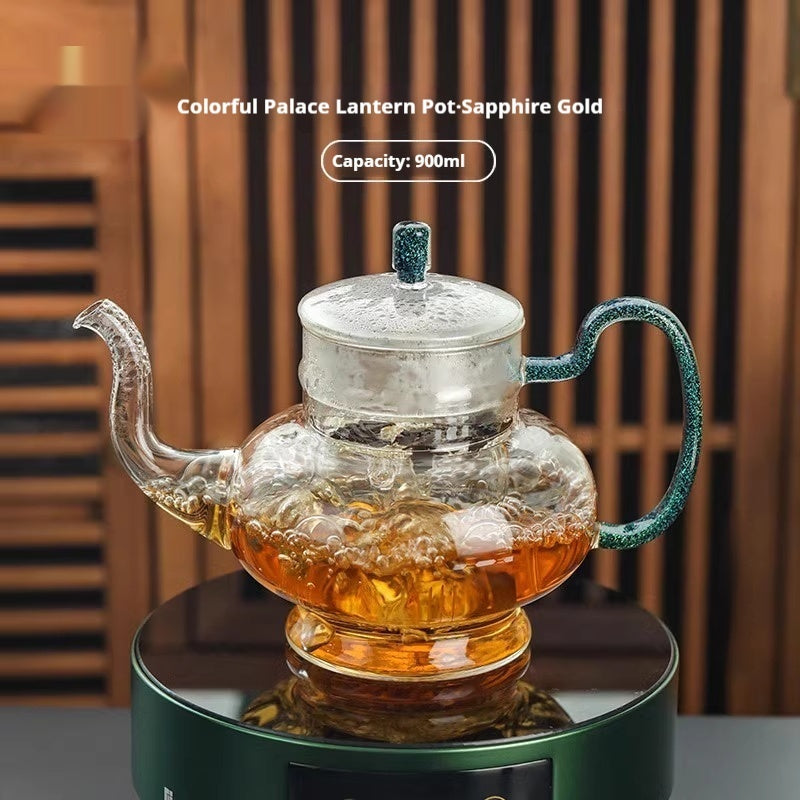 Colorful 900ml Heat-resistant Glass Teapot The Unalia Brand