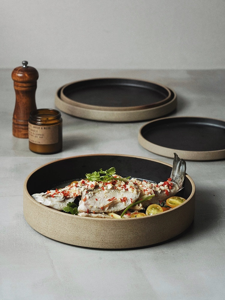 Handmade Japanese Round Deep Plates The Unalia Brand