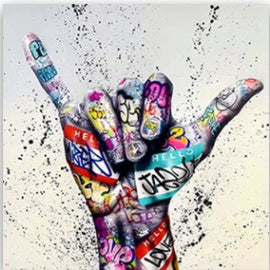 Modern Street Graffiti Hands Canvas