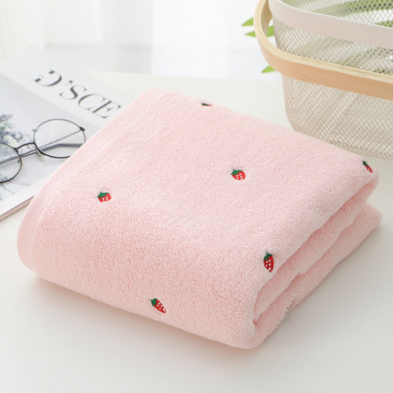 Strawberry Embroidered Cotton Towels The Unalia Brand