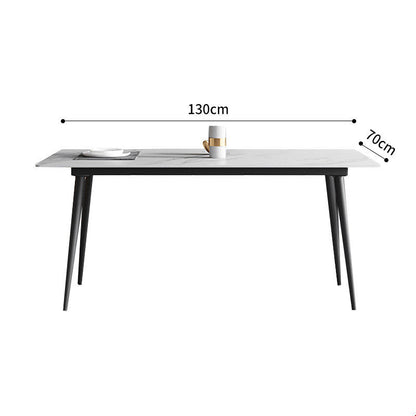 Minimalist Rectangular Stone Plate Dining Table The Unalia Brand