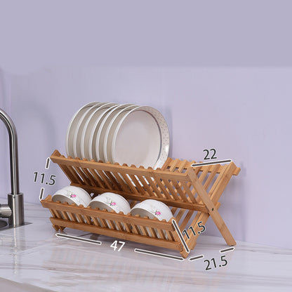 Bamboo Diagonal Kitchen Dish Rack