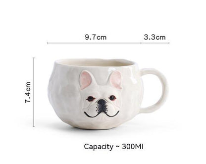 Handmade French Bulldog Coffee Cup Original Design The Unalia Brand