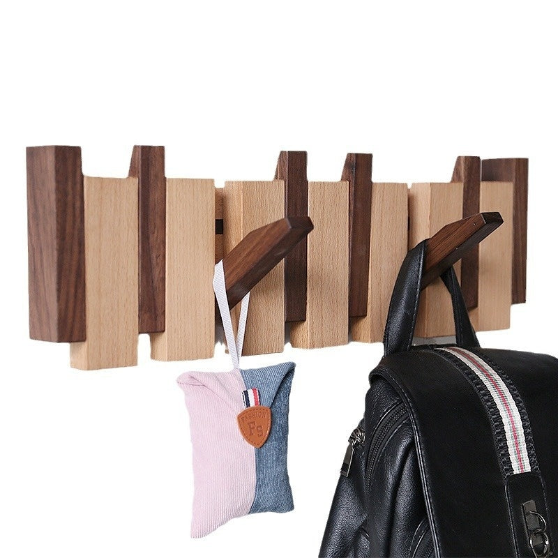 Clothes Hook Wall-mounted Entrance Hallway Hanger Punch-free Solid Wood Creative Keys Clothes The Unalia Brand