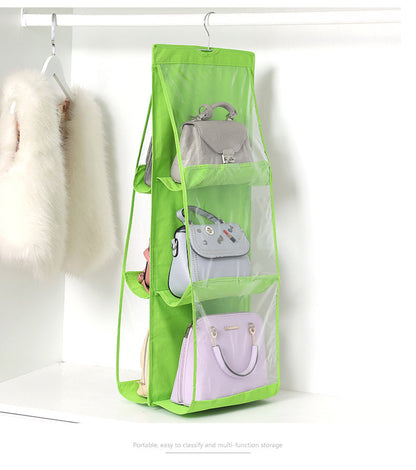 Double-sided Six-layer Visible Transparent Hanging Bag Hanging Storage Hanging Bag The Unalia Brand