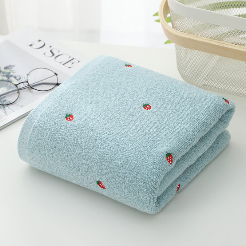 Strawberry Embroidered Cotton Towels The Unalia Brand