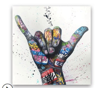 Modern Street Graffiti Hands Canvas