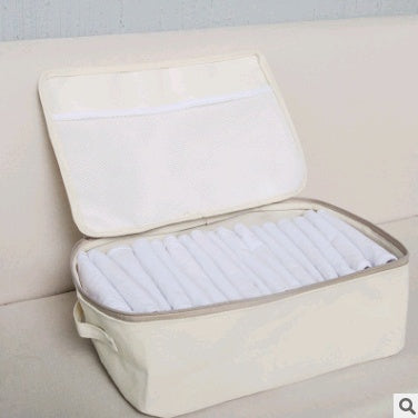 Thick canvas storage box clothes finishing storage bag with cover zipper quilt storage bag The Unalia Brand