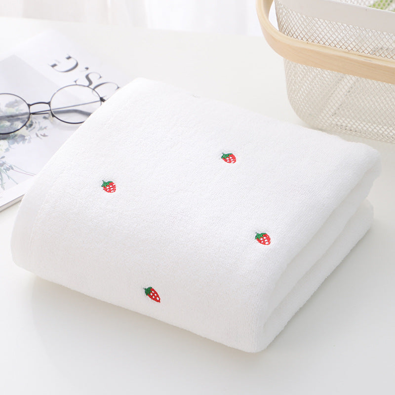 Strawberry Embroidered Cotton Towels The Unalia Brand