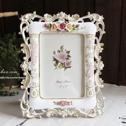 Vintage Floral Resin Photo Frame