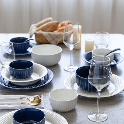 7-Piece Ribbed Dinnerware Set The Unalia Brand