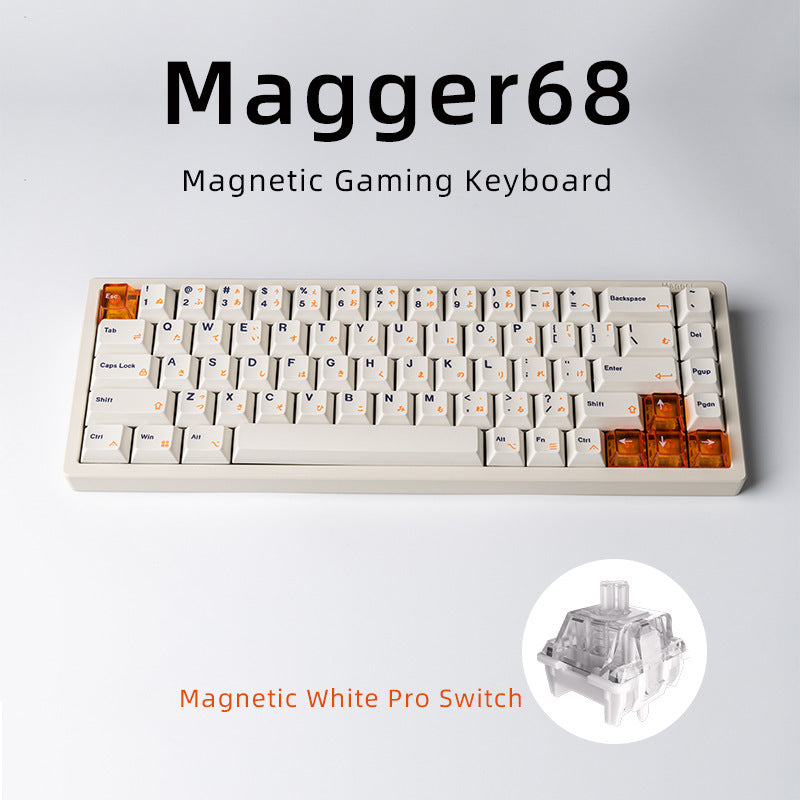 Magnetic White Porcelain Jade 68 Key Aluminum Tuo Keyboard The Unalia Brand