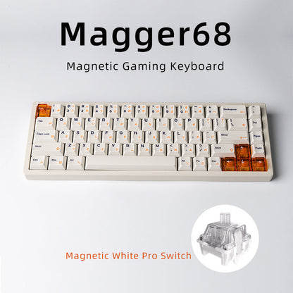 Magnetic White Porcelain Jade 68 Key Aluminum Tuo Keyboard The Unalia Brand