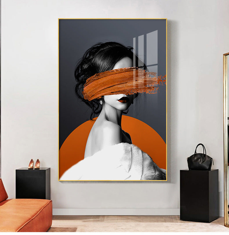 Orange Lady Wall Hanging Painting