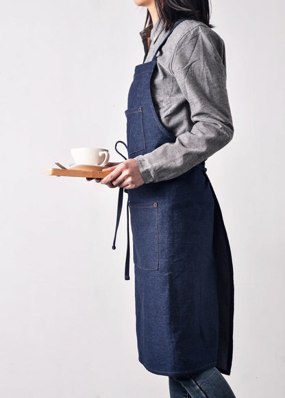 Denim Halter Kitchen Apron The Unalia Brand